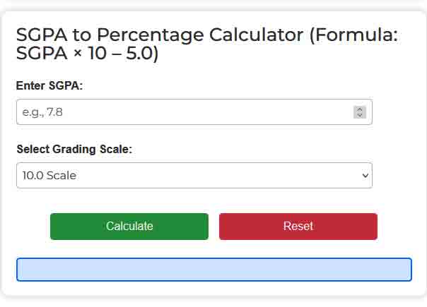 SGPA To Percentage Calculator