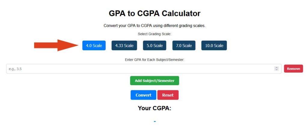gpa to cgpa calculator